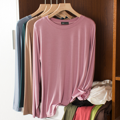 莫代尔长袖打底衫上衣秋衣内搭