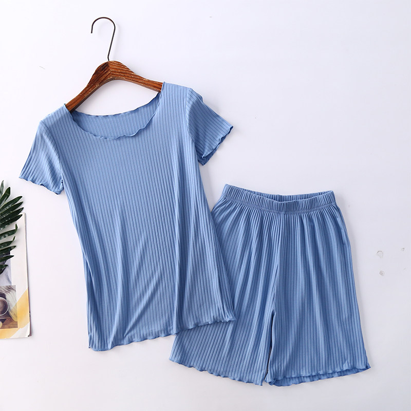 女莫代尔木耳边睡衣家居服厂家直销
