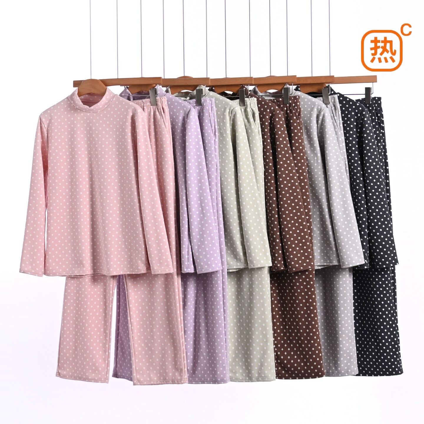 加绒加厚保暖家居服套装女冬高领长袖睡衣睡裤打底衫打底裤两件套
