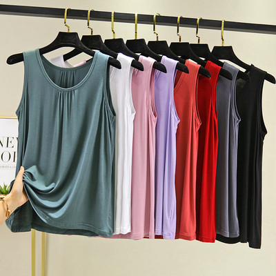 莫代尔薄款打底衫纯色大码背心