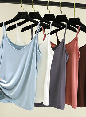 莫代尔吊带女无袖V领春夏季内穿显瘦打底衫大码内搭薄款上衣背心