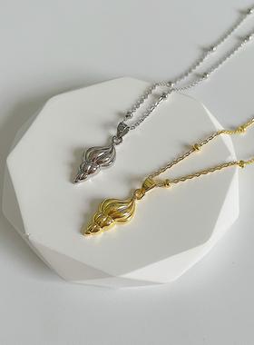 ins简约气质圆珠海螺项链小众设计感fever同款锁骨链