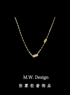 简约S925纯银项链百搭幸运锁骨链