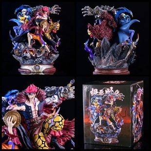 海贼王 超新星 鬼岛之战 三船长 路飞 基德 罗 雕像模型 盒装手办