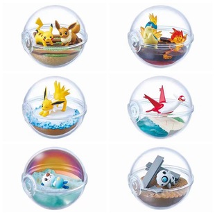 宠物小精灵 6款精灵球 火岩鼠 雷伊布 水水獭 伊布皮卡丘盒装手办