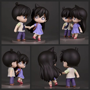 柯南 世纪牵手名场面 Q版 工藤新一&毛利兰 场景模型摆件盒装手办