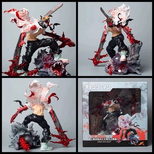 电锯人 GK 链锯人 电次狂怒激战蝙蝠怪 大战场景 模型 盒装手办