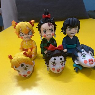 鬼灭之刃 花街篇 GK 炭治郎我妻伊之助 跪姿 双头雕 摆件盒装手办