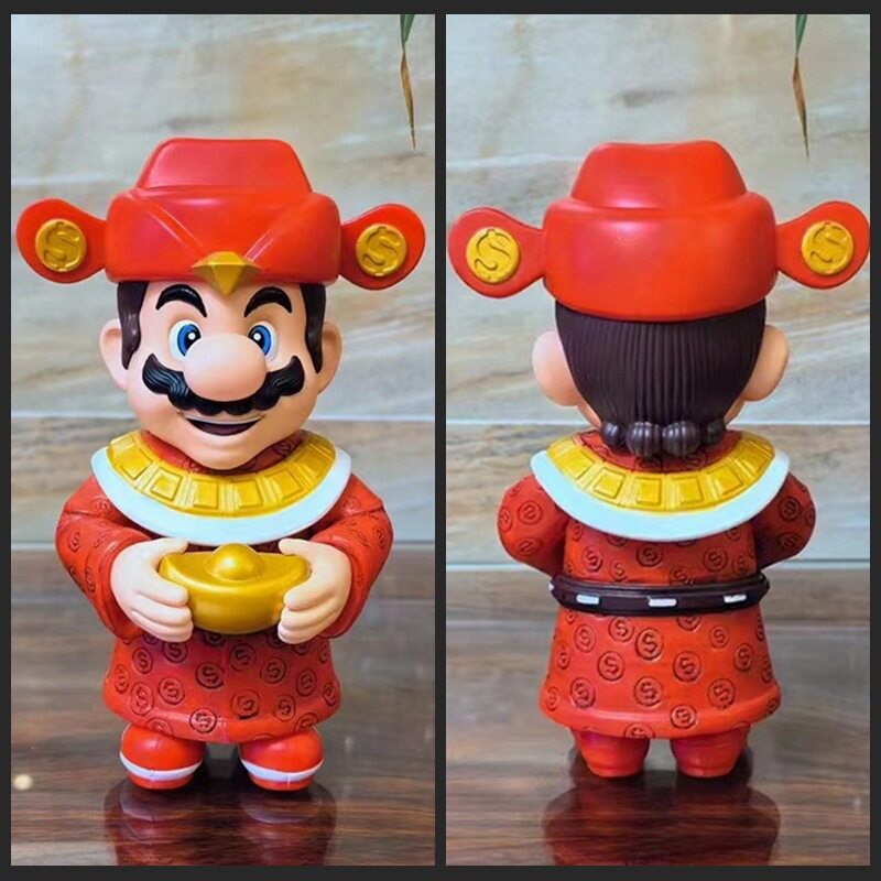 超级玛丽 GK 发财开运 财神爷 马里奥 金元宝 桌面摆件 盒装手办