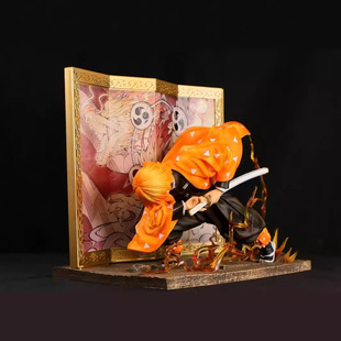 鬼灭之刃 GK 屏风我妻善逸 霹雳一闪 战斗场景 摆件模型 盒装手办