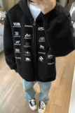 现货6秋冬新款美式430克重磅休闲潮牌印花开衫卫衣1713-WY12-P75，男装卫衣，星座514A（原614）