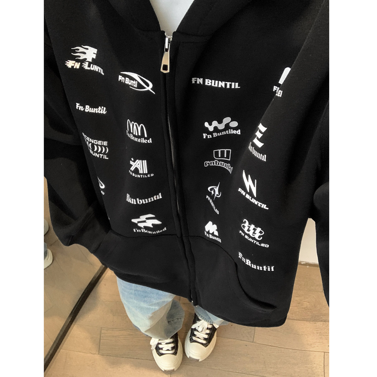 现货秋冬新款美式430克重磅休闲潮牌印花开衫卫衣1713-WY12-P75，男装卫衣，星座514A（原614）