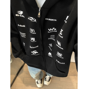 现货秋冬新款美式430克重磅休闲潮牌印花开衫卫衣 1713-WY12-P75,男装卫衣,星座514A（原614）