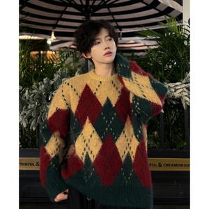 2圣诞毛衣男款冬季潮牌宽松高级休闲慵懒风针织衫MY15-P68,男装针织衫/毛衣,星座514A（原614）