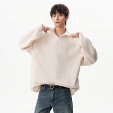 2无影墙秋冬380克肌理感麦穗长袖Polo衫长袖T恤HWH52-P48控78，男装Polo衫，星座514A（原614）