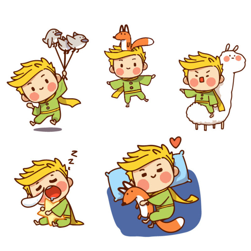 生日蛋糕装饰摆件公仔 情景蛋糕卡通可爱小王子眺望摆件树桩候鸟