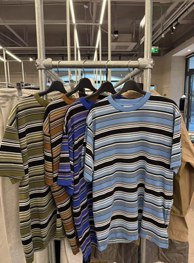 Carhartt wip卡哈特Lafferty条纹短袖23ss春夏半袖T恤男女231603K