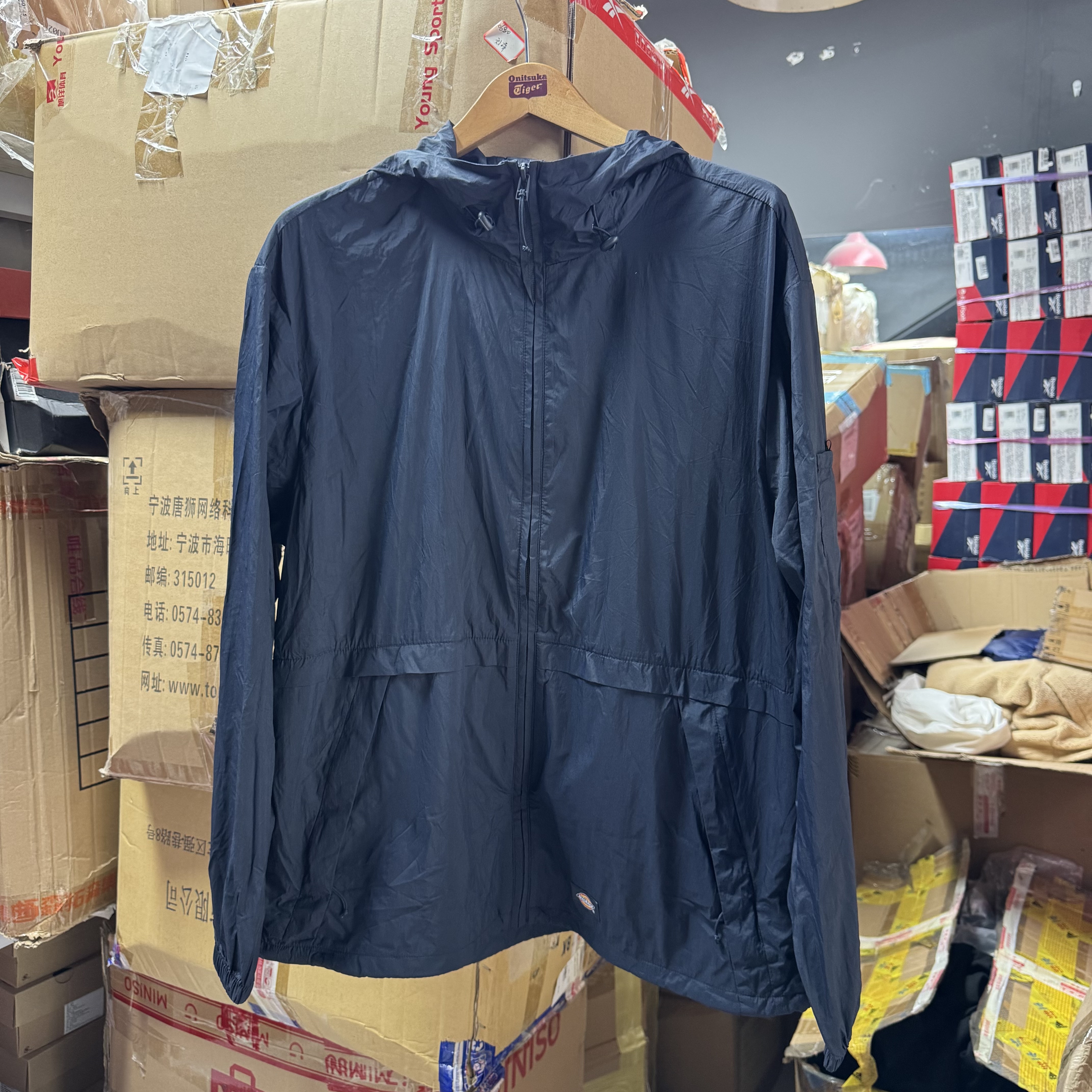 Dickies男女款深蓝色防晒40%连帽长袖休闲工装皮肤衣DK013109CG71