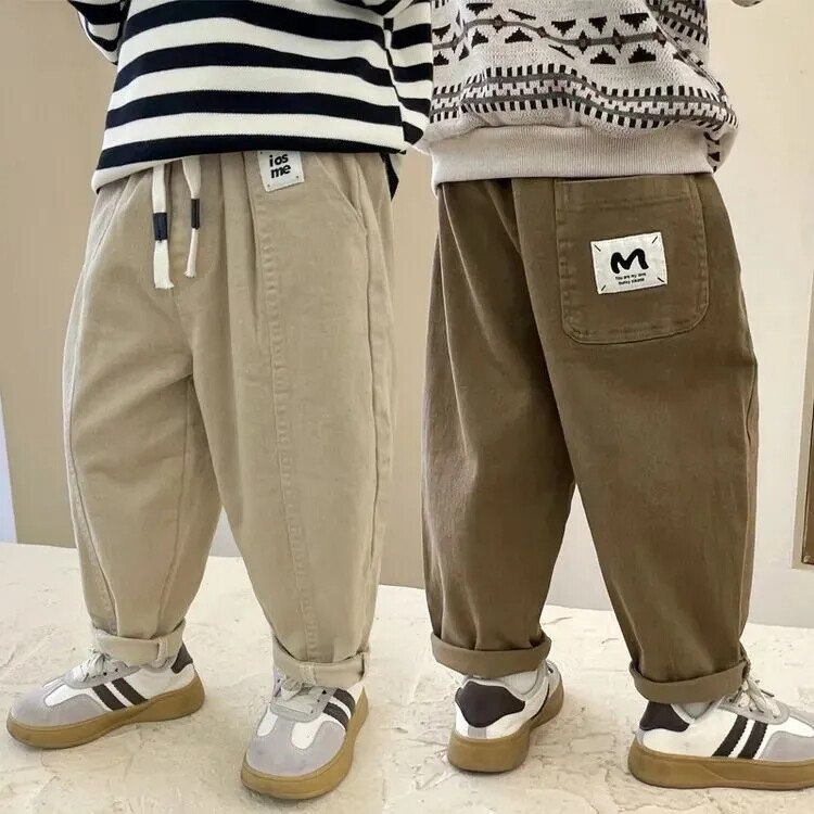 男童裤子春秋款儿童春季新款中小童秋季休闲裤纯棉洋气时髦长裤潮