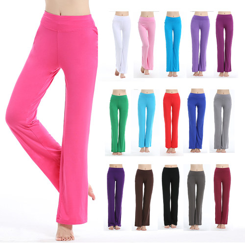 莫代尔裤子宽松腰微喇叭舞蹈