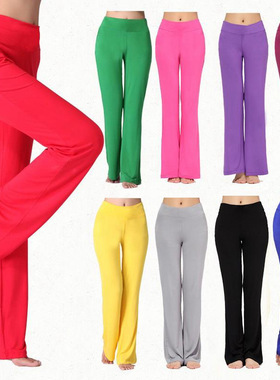 舞蹈裤练功裤女形体裤微喇莫代尔宽松直筒运动服装高腰黑色瑜伽