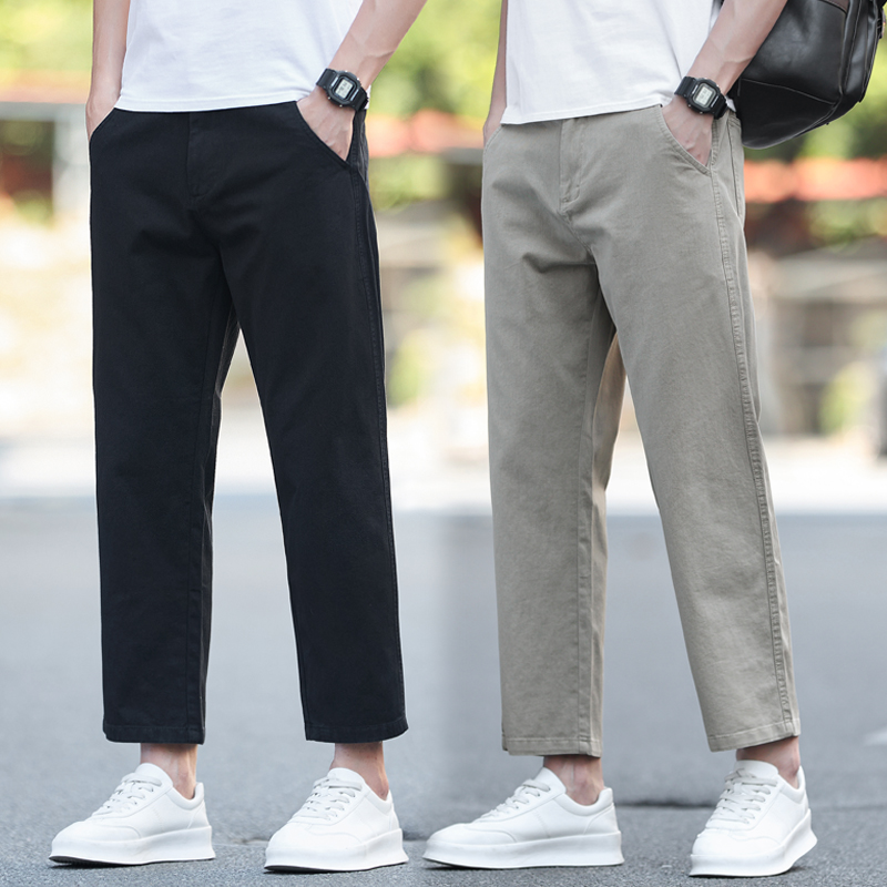 纯棉阔腿九分裤秋冬加厚款