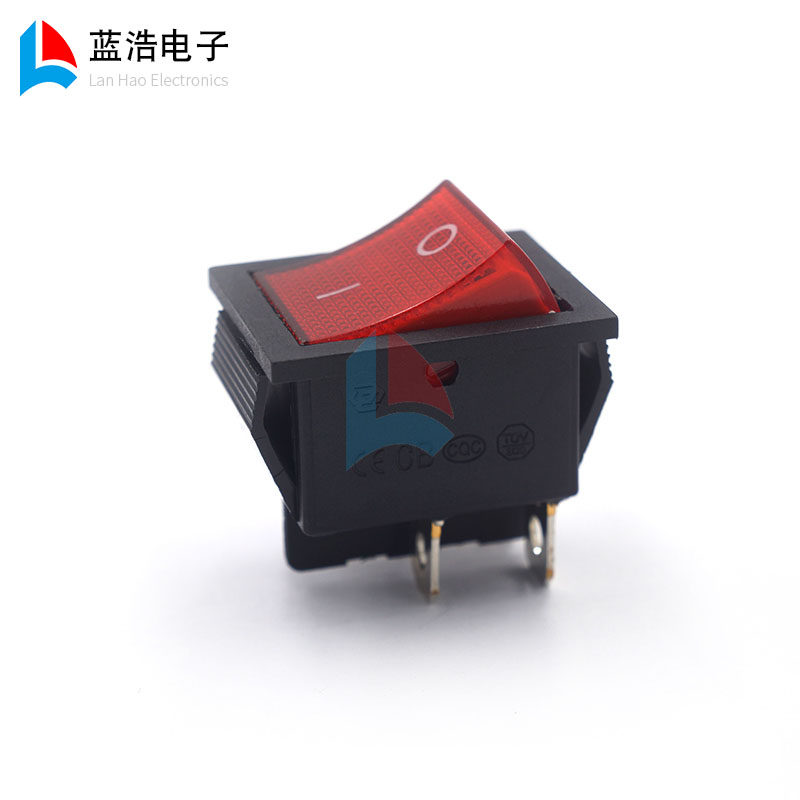 KCD4大电流船型四脚带灯开关单卡位.机械设备SOK翘板开关32*25