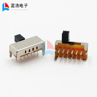 SK-24D02 4档12脚卧式侧拔拨动开关2只固定脚 四档音响功放开关