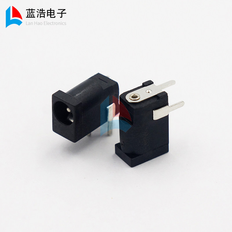 (10个)dc插座 dc-002 dc直流电源插座3.5三脚卧式90度插件 1.