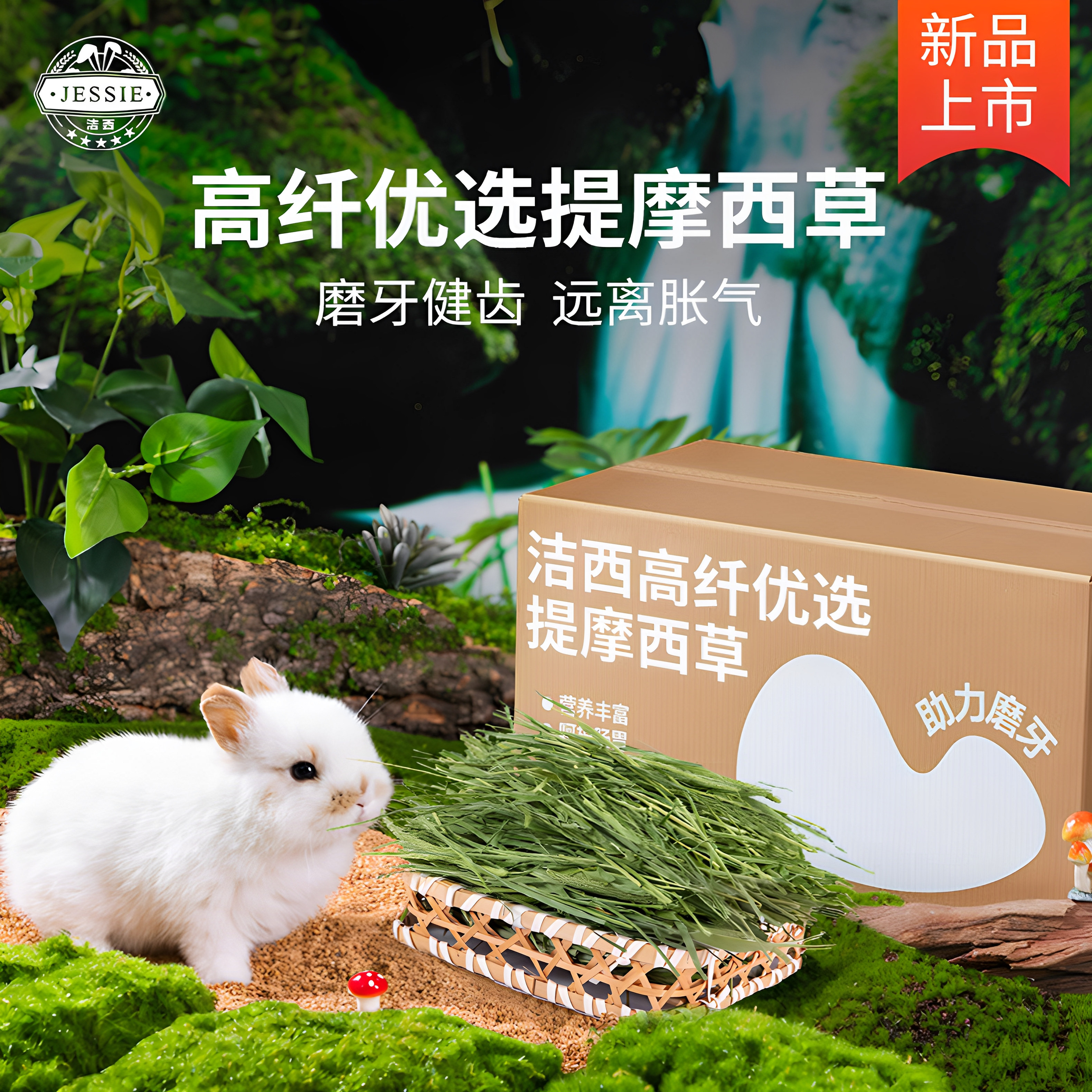 提摩西晒干草段宠物食物