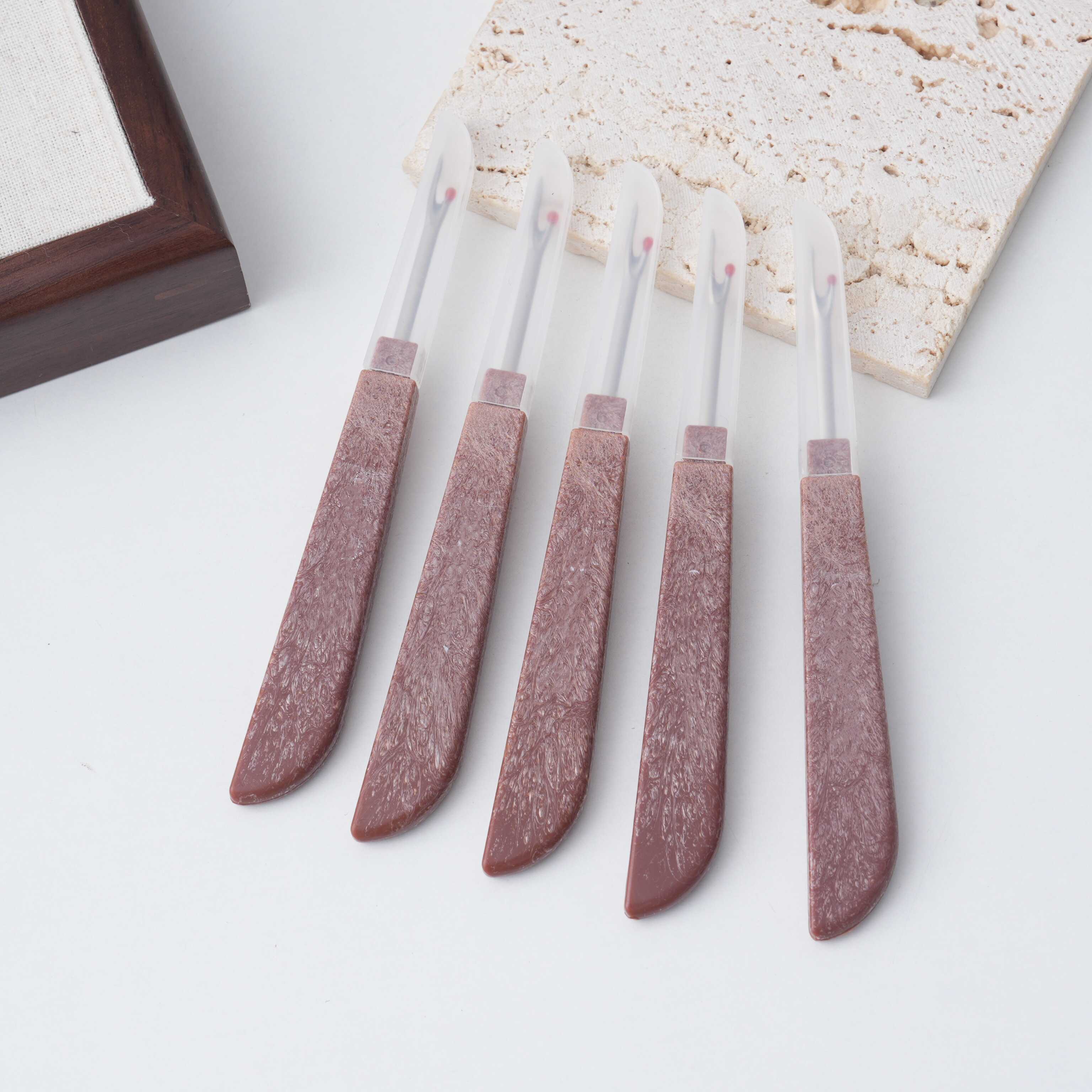 羽毛接发拆发钩针仿木柄拆线器割线拆线刀大号家用挑线