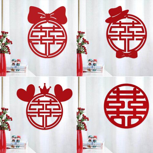 结婚网红喜字贴婚房装饰大门贴婚礼布置特大号无纺布玻璃窗户用品