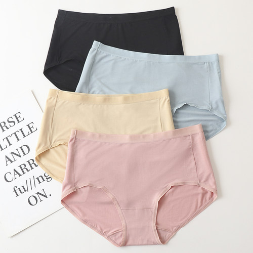 内裤女莫代尔中高腰简约