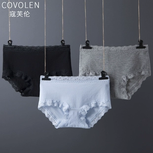 薄款 女纯棉全棉中高腰抗菌夏季 爆款 蕾丝无痕高腰大码 内裤 简约新款