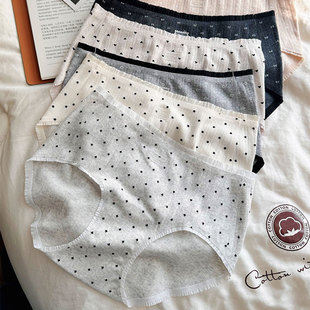 棉质柔软舒适包臀中腰女士内裤 头 甜美学生少女无痕棉质底裆三角裤