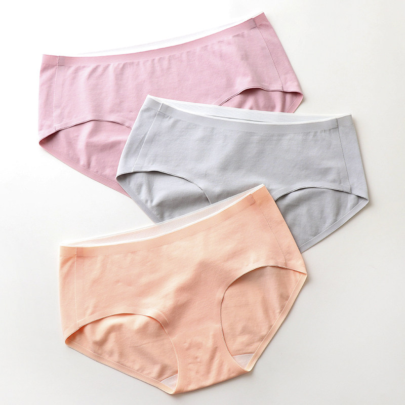 内裤女20190326棉全抗菌裆痕中腰少生人士棉纯三角舒无适女士日系