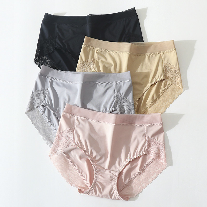 内裤女中腰简约纯棉底裆透气大码胖mm包臀女士蕾丝柔软轻薄三角裤,女士内衣/男士内衣/家居服,女三角裤,淘宝优惠券,粉丝福利购,淘宝优惠卷