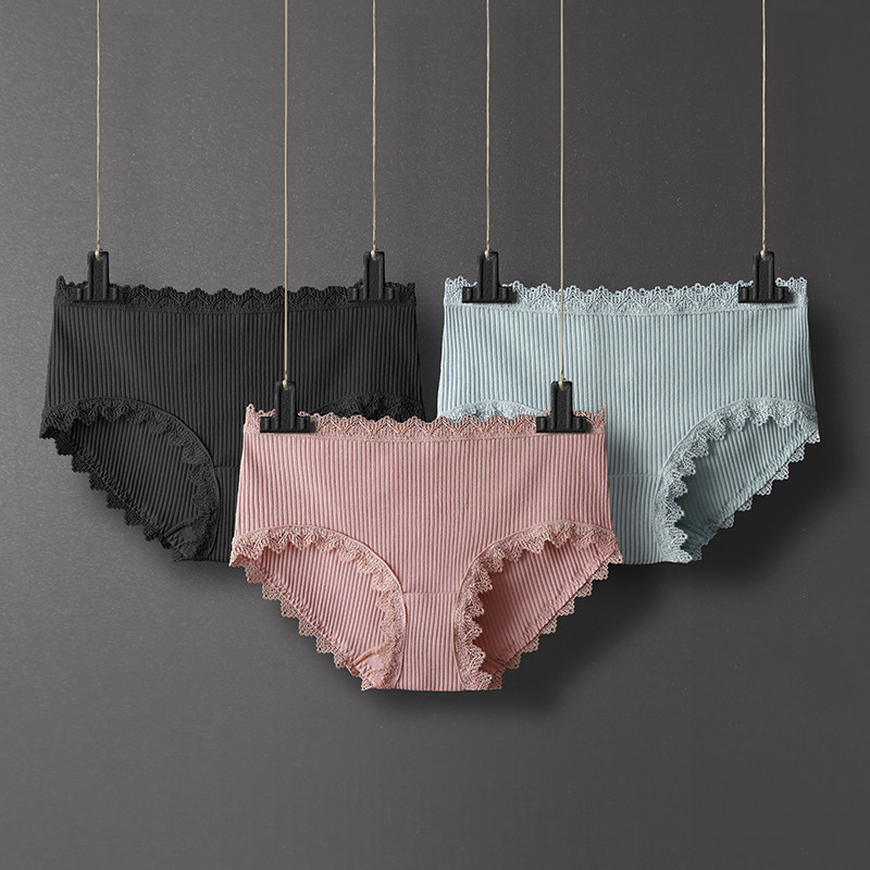 内裤女纯棉中腰蕾丝短裤棉裆简约无痕大码少女生三角裤女士包臀,女士内衣/男士内衣/家居服,女三角裤,淘宝优惠券,粉丝福利购,淘宝优惠卷