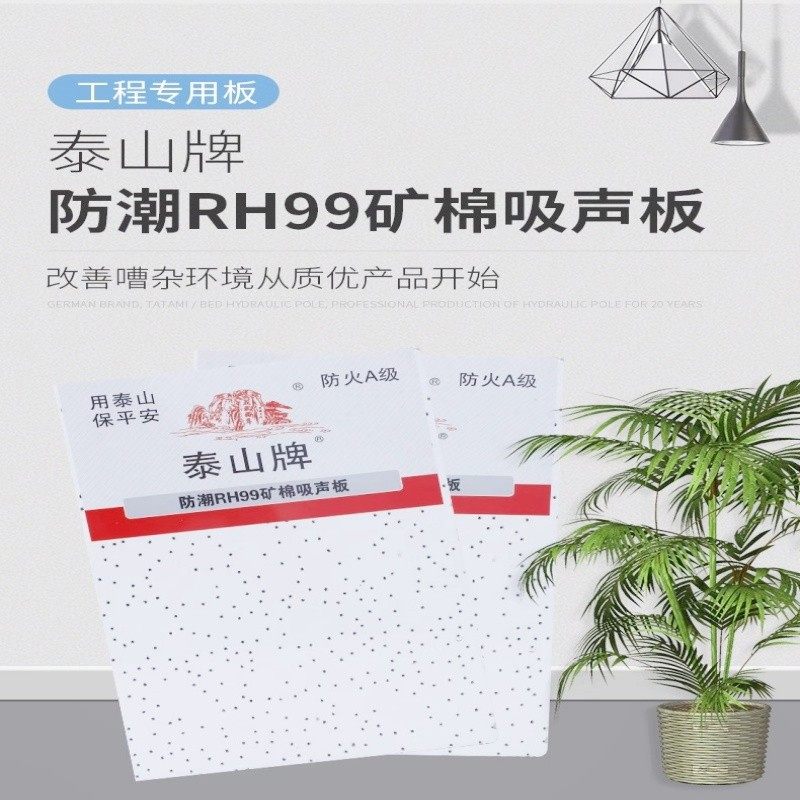 泰山牌矿棉板防潮吸音板吊顶 满天星毛毛虫厂房办公室吊顶