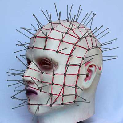 猛鬼追魂面具 Hellraiser钉子人头搞怪道具地狱之城丧尸角色扮演