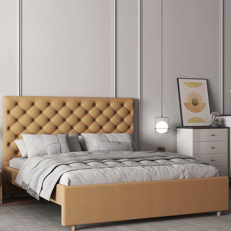 简约后现代双人床橙色拉扣1.8样板房展厅轻奢复古民宿公寓皮艺床,鲜花速递/花卉仿真/绿植园艺,割草机/草坪机,淘宝优惠券,粉丝福利购,淘宝优惠卷