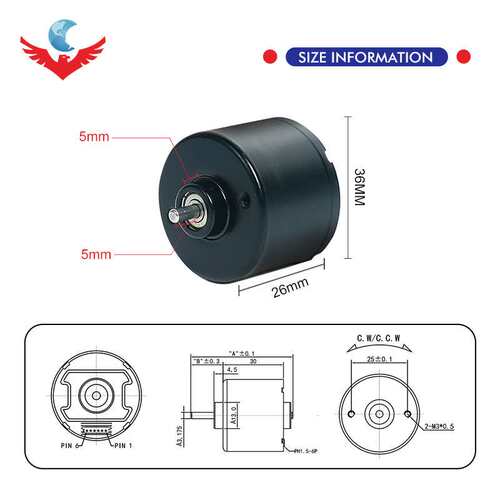 3626 Micro 12V Brushless DC Motor with PWM for Air Pump