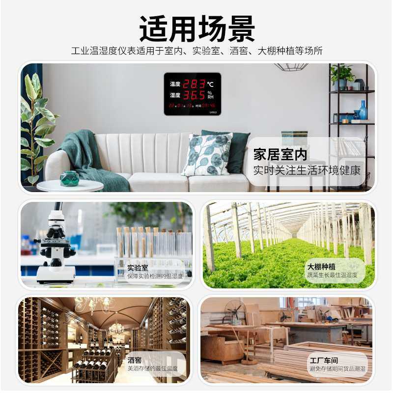 融测温湿度显示仪表工业型 高精度仓库大棚电子数字温湿度计LX912