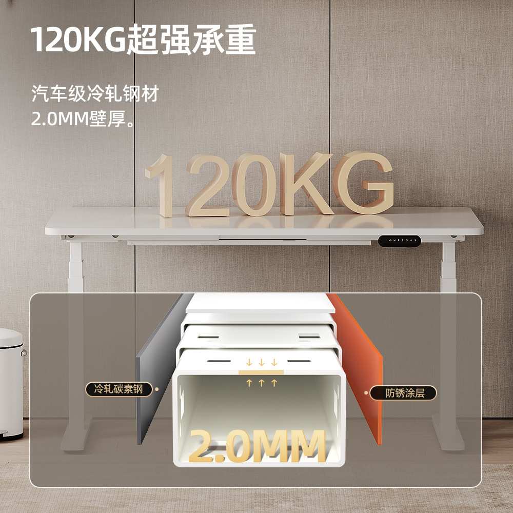 双电机电动升降桌站立式正装电脑桌台式家用可调节书桌升降工作台