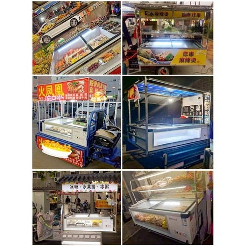 百利冰柜台式冷藏烧烤炸串展示柜小型冷冻保鲜卧式三轮车摆摊冰箱