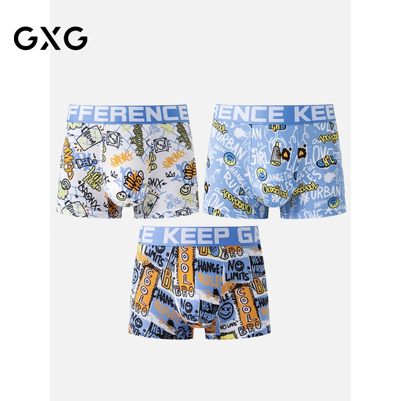 GXG男士四角内裤莫代尔趣味图案