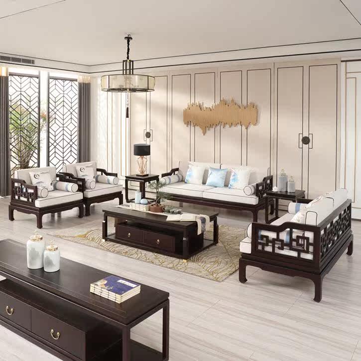 新中式實木沙發組合大小戶型現代簡約中國風禅意古典別墅家具定制在類目 住宅傢俱, 沙發類, 實木沙發中 - 來自Buy2taobao.com提供專業的淘寶代購服務