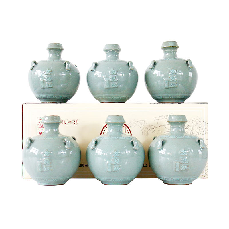 女儿红绍兴黄酒2012年手工冬酿原酒糯米花雕600ml*6瓶青瓷瓶整箱