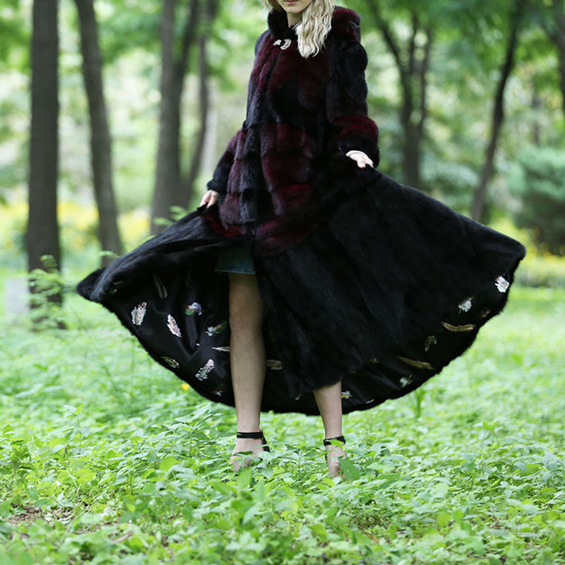 皮草女2027秋冬貂皮大衣女貂皮大衣女整貂新款水貂天鹅绒裘皮