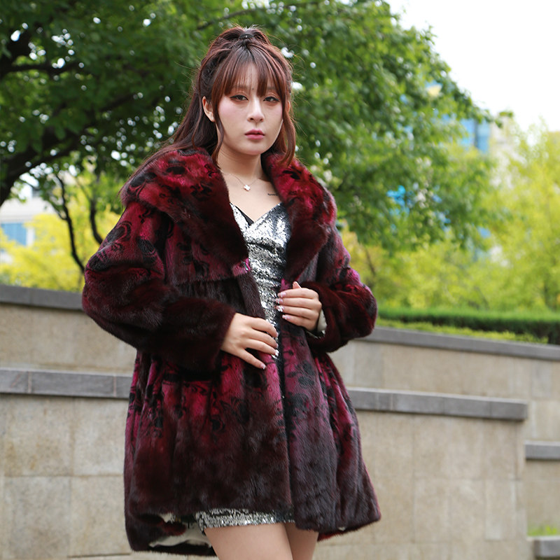 貂皮大衣整貂水貂中长款2021秋冬新款进口天鹅绒时尚精品保暖外套